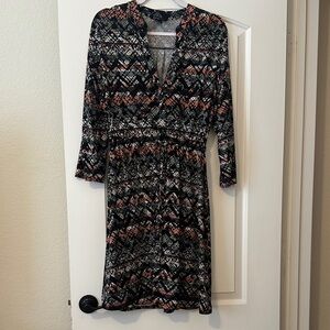 Stylish Black Patterned Dress